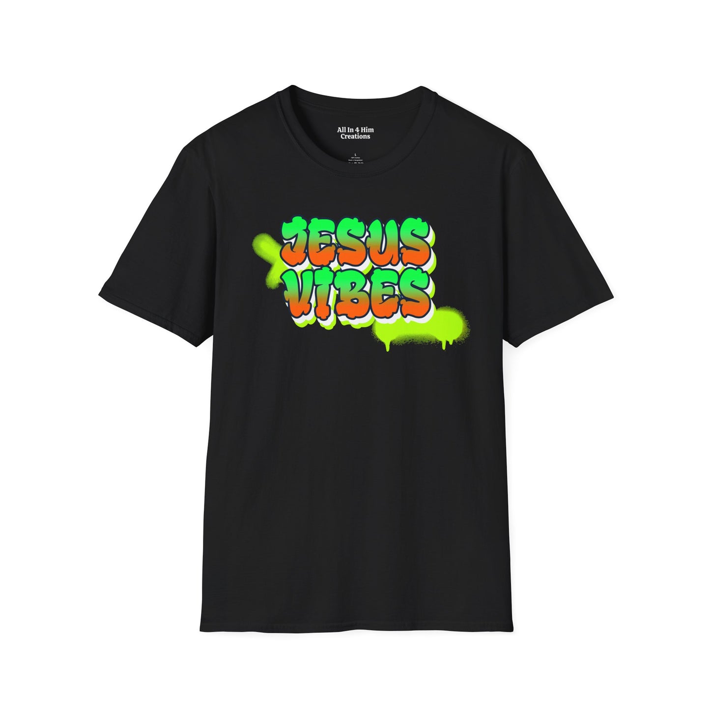 Jesus Vibes Unisex Softstyle T-Shirt, Inspirational Tee, Casual Wear, Faith-Based Apparel, Christian Gift, Streetwear