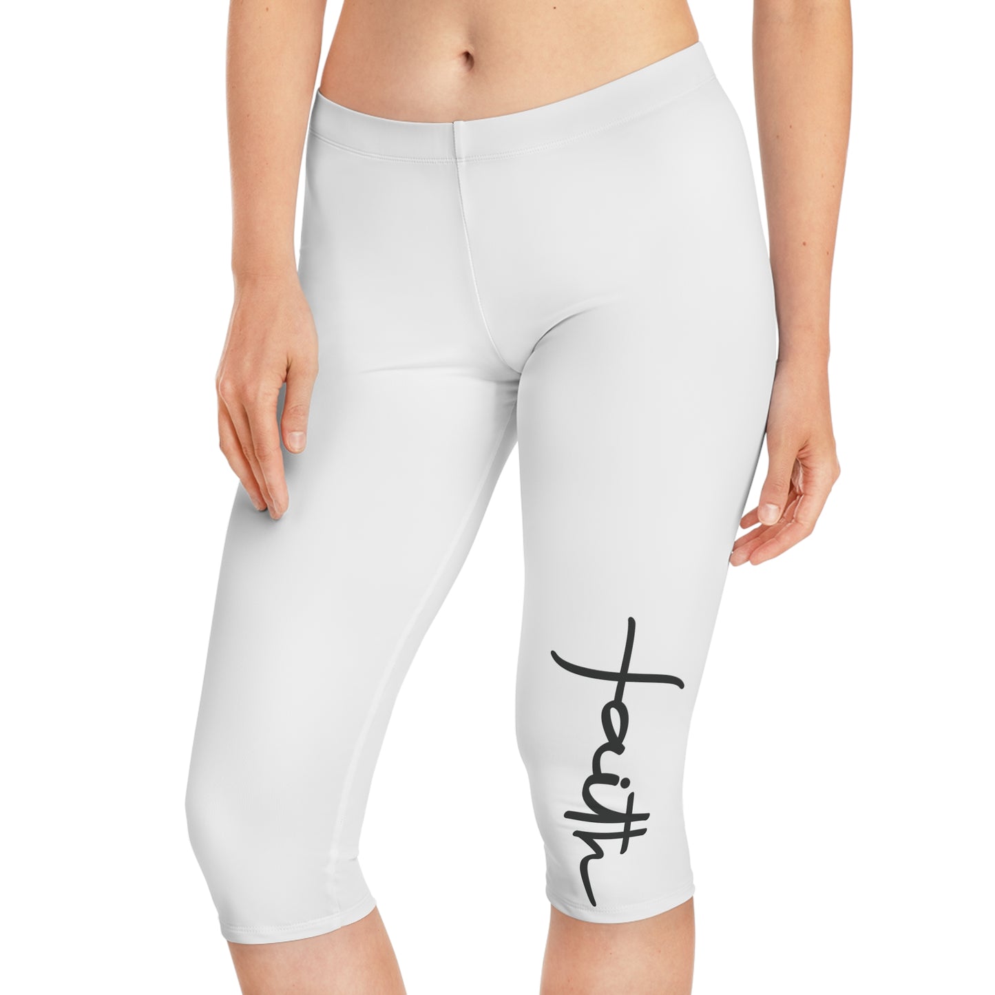 Inspirational Faith Women's Capri Leggings for Comfort and Style