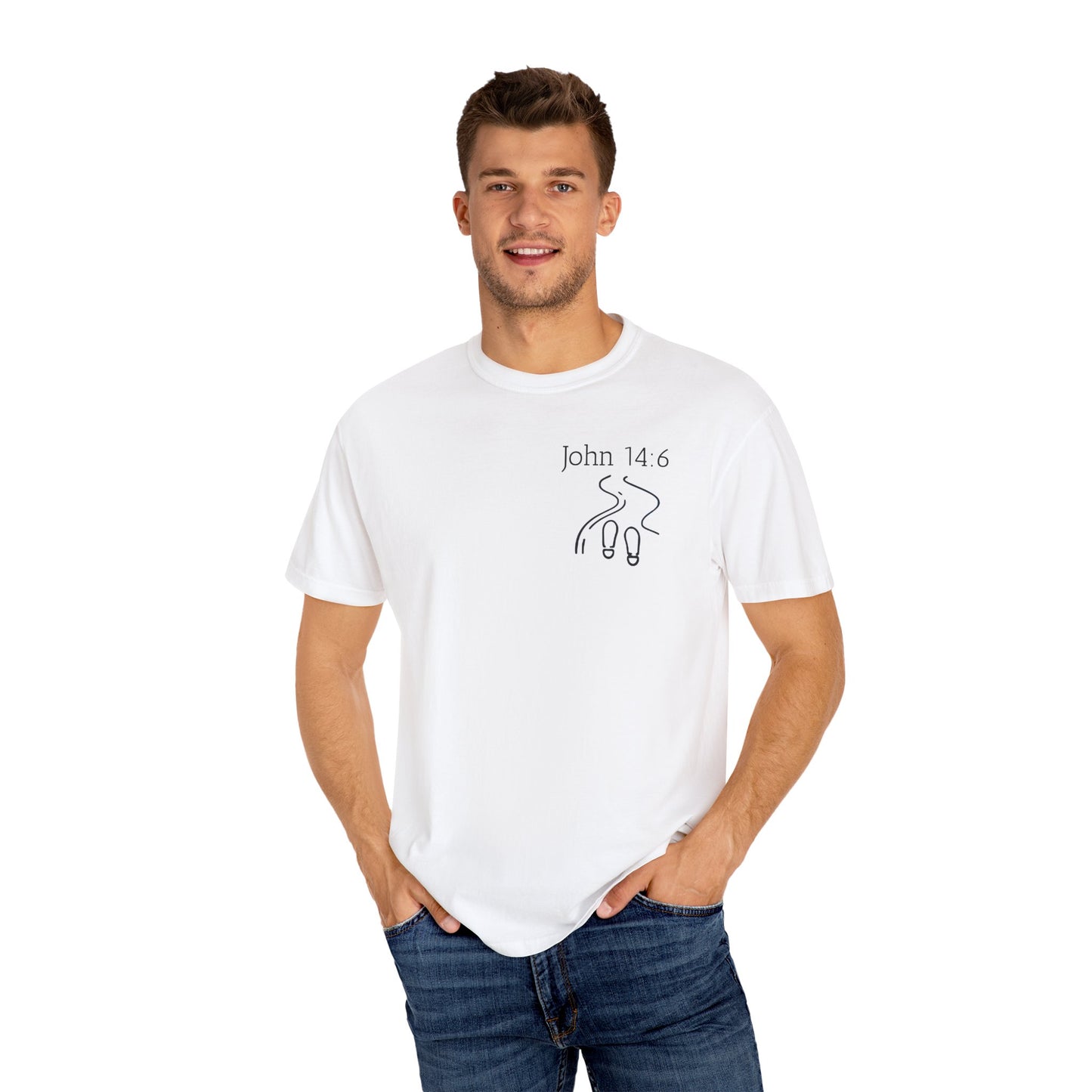 Walking with Jesus Unisex Garment-Dyed T-Shirt - Faith-Inspired Apparel for Every Day