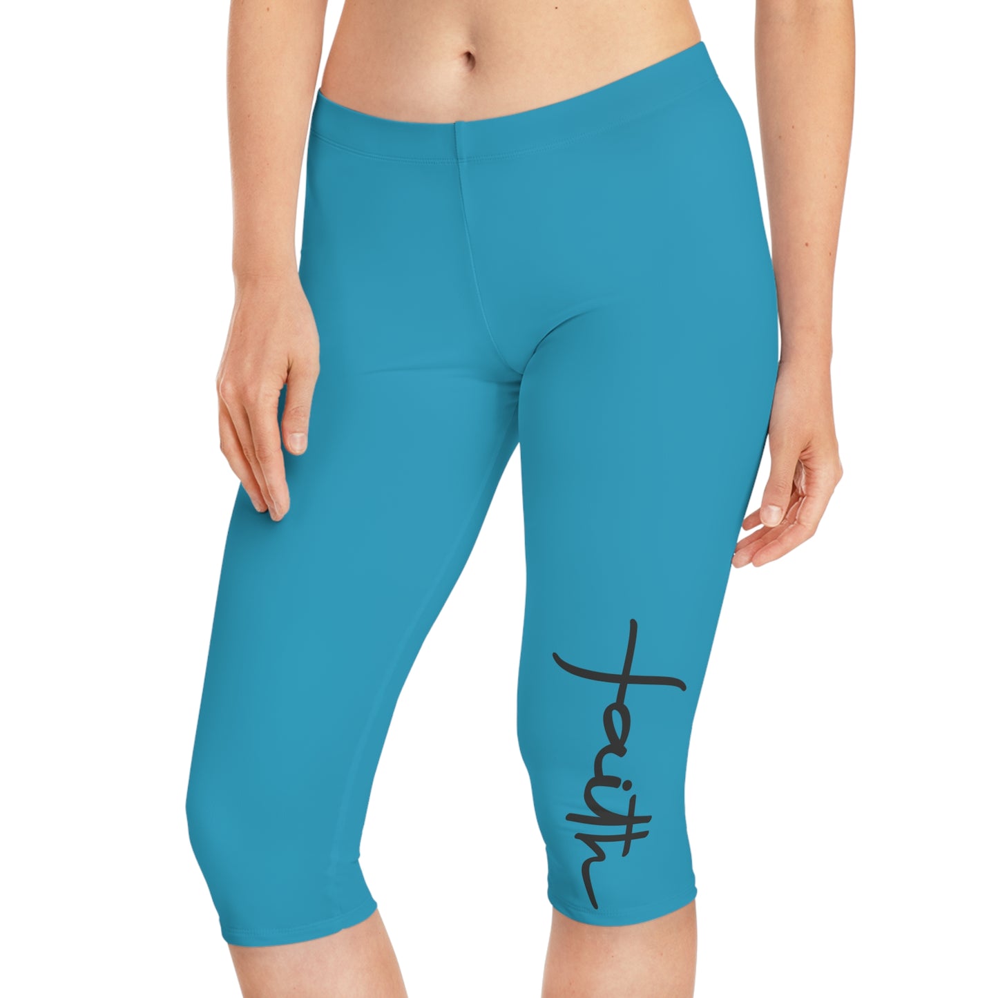 Copy of Inspirational Faith Women's Capri Leggings for Comfort and Style