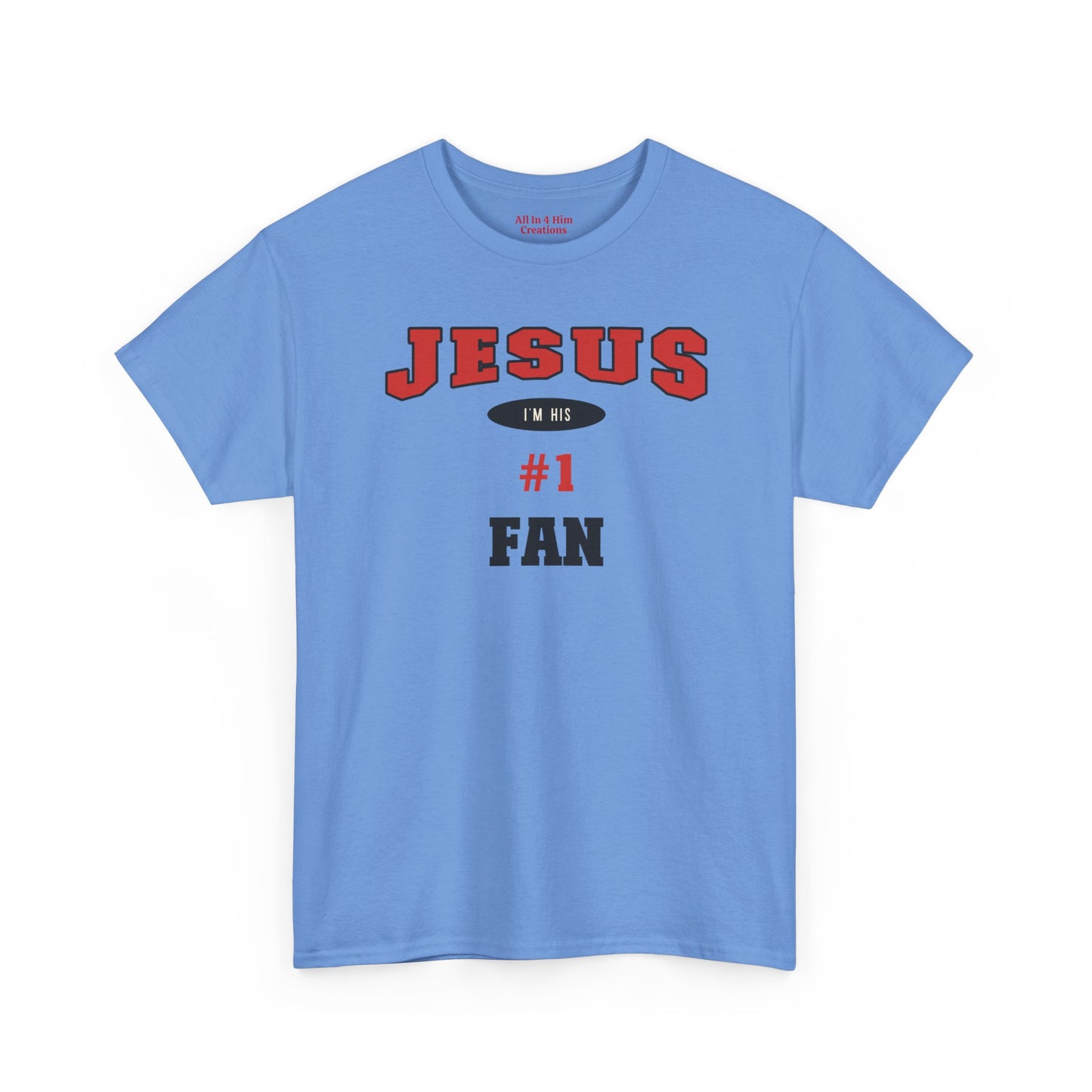 Jesus #1 Fan Tee, Unisex Heavy Cotton Shirt, Faith-Based Apparel, Religious Gift, Church Event Wear, Christian Tees