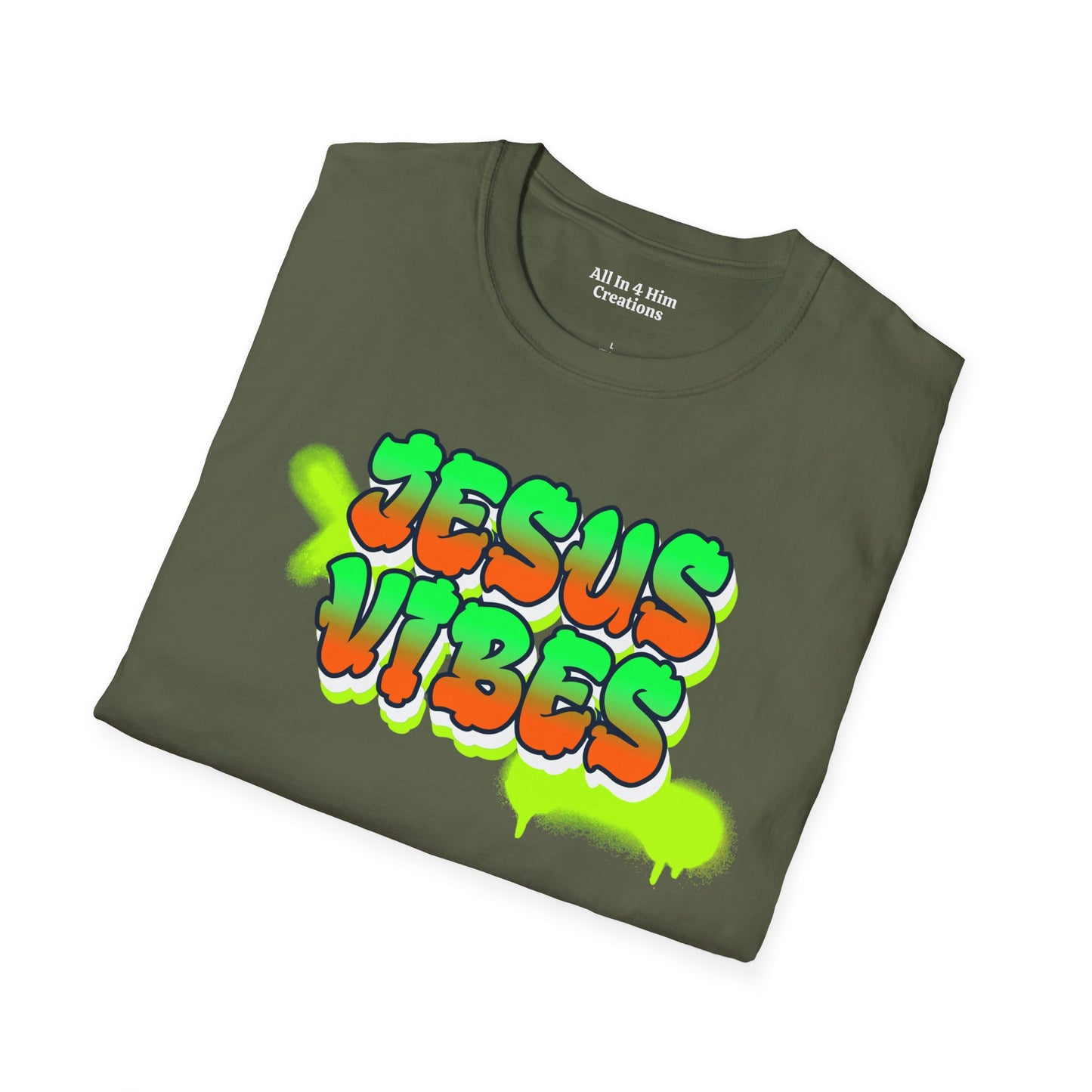 Jesus Vibes Unisex Softstyle T-Shirt, Inspirational Tee, Casual Wear, Faith-Based Apparel, Christian Gift, Streetwear