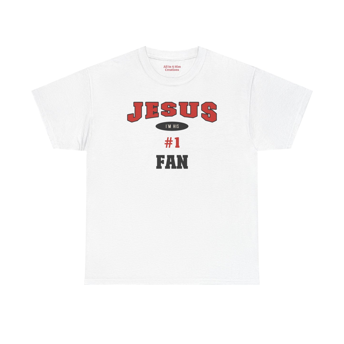 Jesus #1 Fan Tee, Unisex Heavy Cotton Shirt, Faith-Based Apparel, Religious Gift, Church Event Wear, Christian Tees