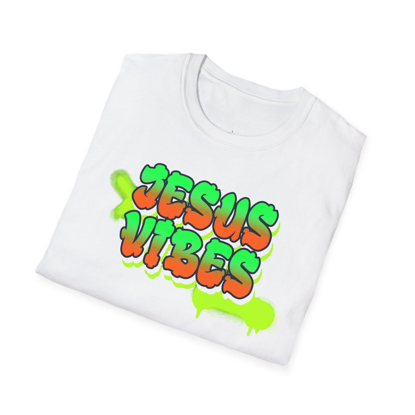 Jesus Vibes Unisex Softstyle T-Shirt, Inspirational Tee, Casual Wear, Faith-Based Apparel, Christian Gift, Streetwear
