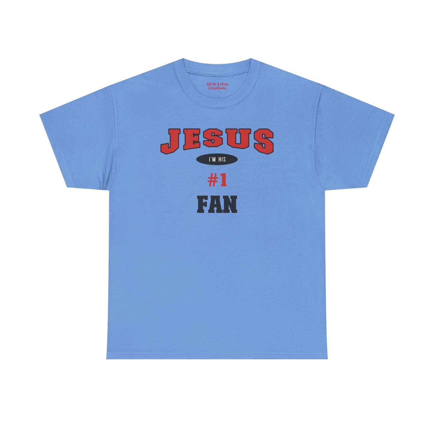 Jesus #1 Fan Tee, Unisex Heavy Cotton Shirt, Faith-Based Apparel, Religious Gift, Church Event Wear, Christian Tees