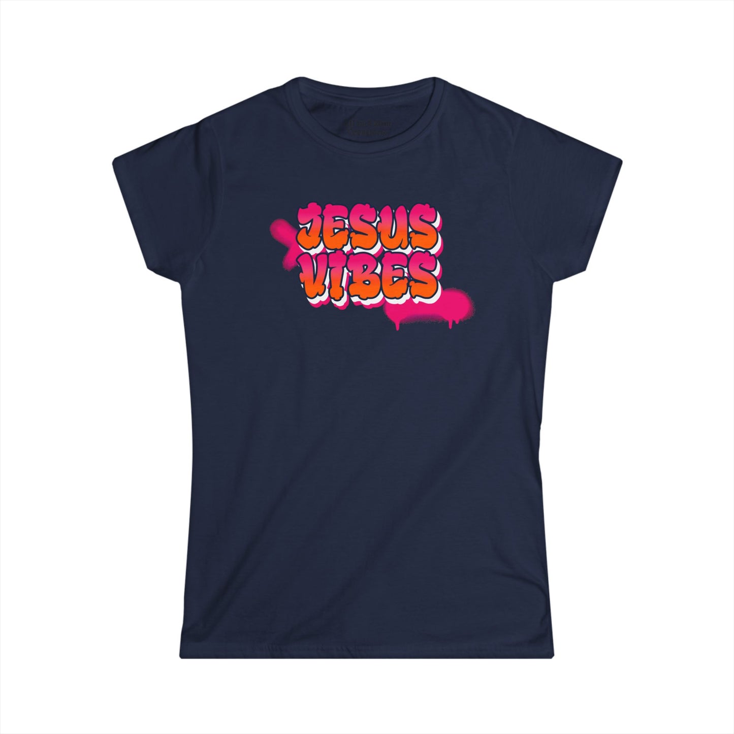 Jesus Vibes Women's Softstyle Tee, Casual T-Shirt, Faith-Based Apparel, Christian Gift, Trendy Religious Top