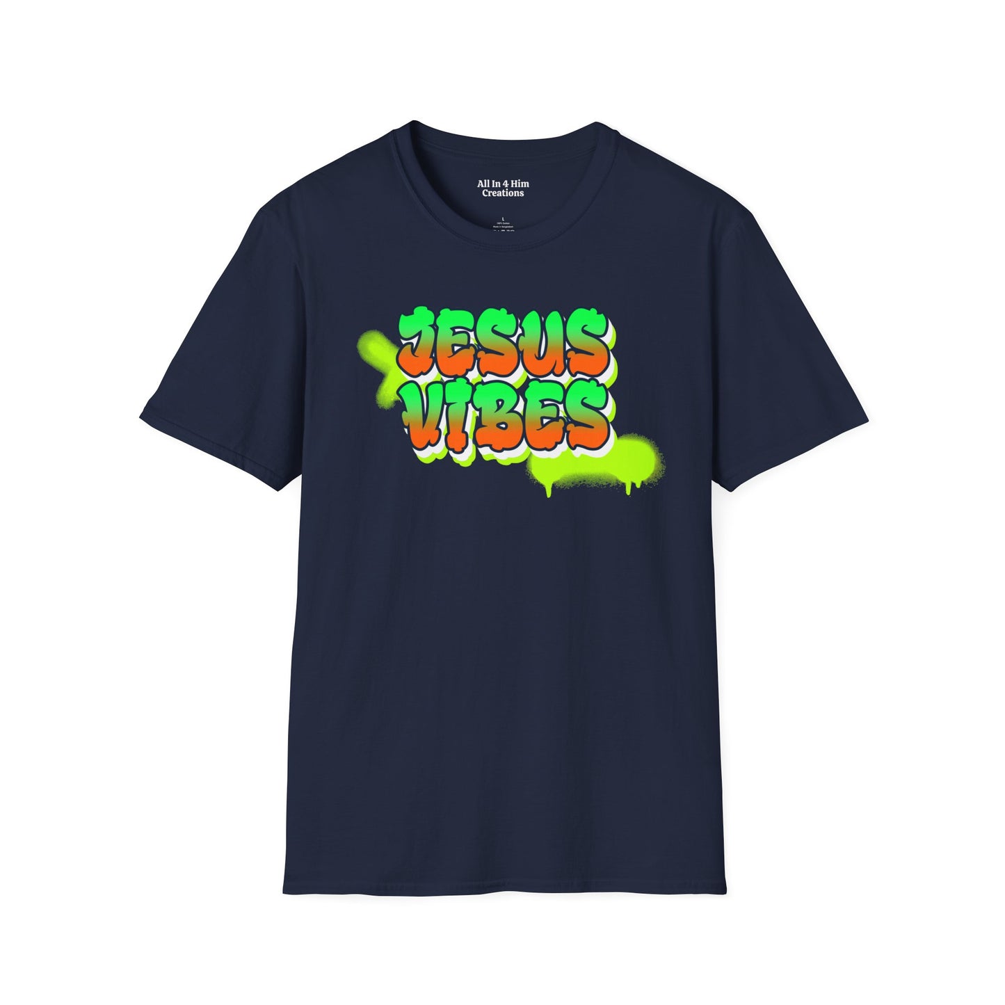Jesus Vibes Unisex Softstyle T-Shirt, Inspirational Tee, Casual Wear, Faith-Based Apparel, Christian Gift, Streetwear