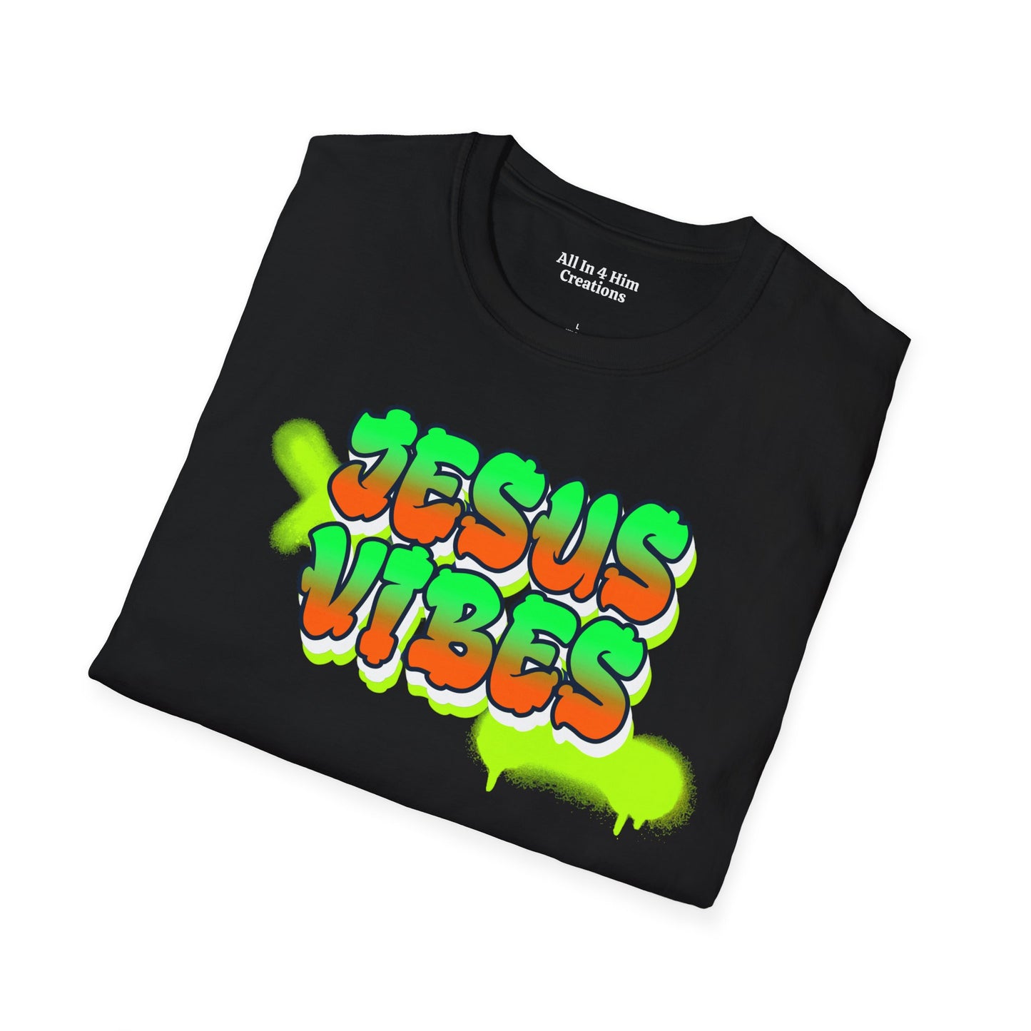 Jesus Vibes Unisex Softstyle T-Shirt, Inspirational Tee, Casual Wear, Faith-Based Apparel, Christian Gift, Streetwear