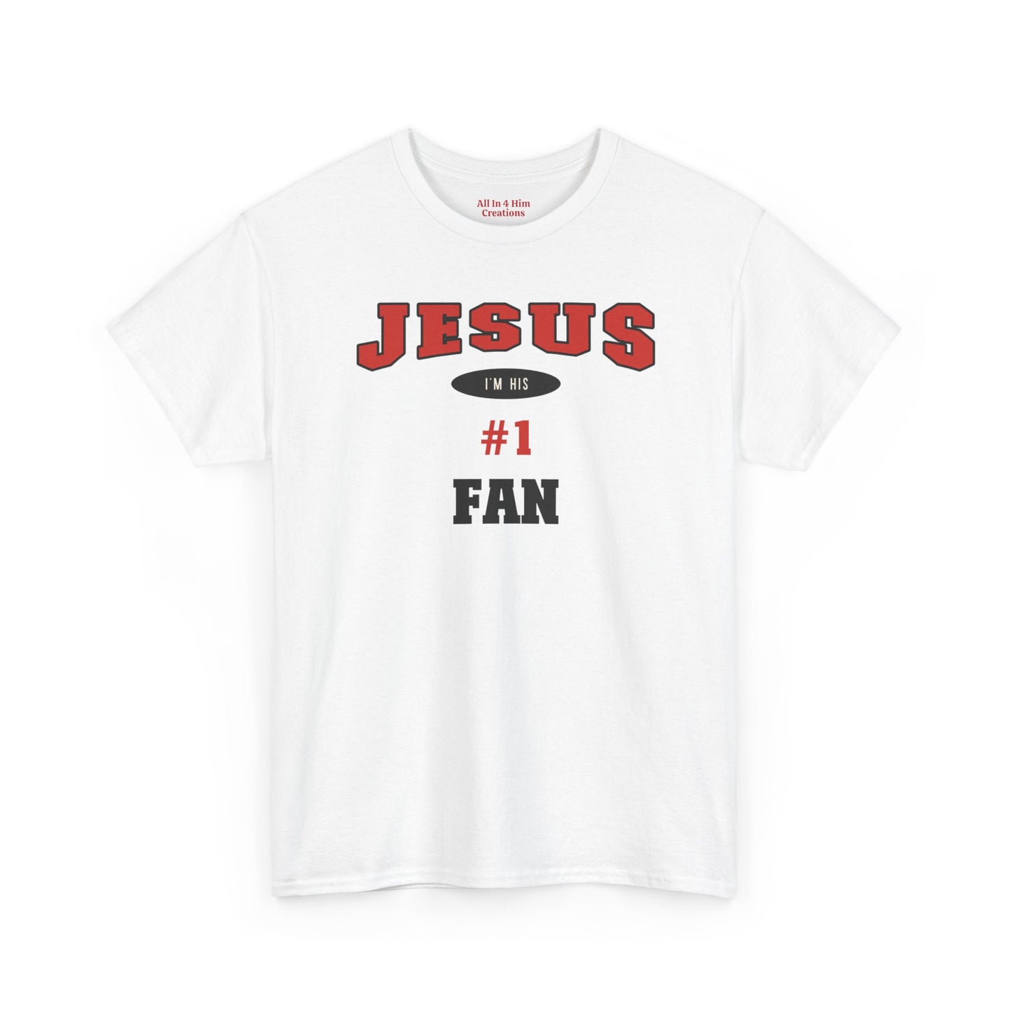 Jesus #1 Fan Tee, Unisex Heavy Cotton Shirt, Faith-Based Apparel, Religious Gift, Church Event Wear, Christian Tees