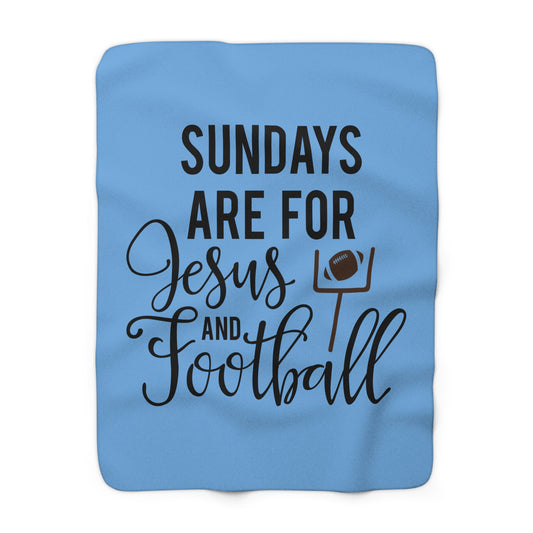 Cozy Sherpa Fleece Blanket for Game Day, Sunday Relaxation, Football Lovers, Home Decor, Gift for Sports Fans