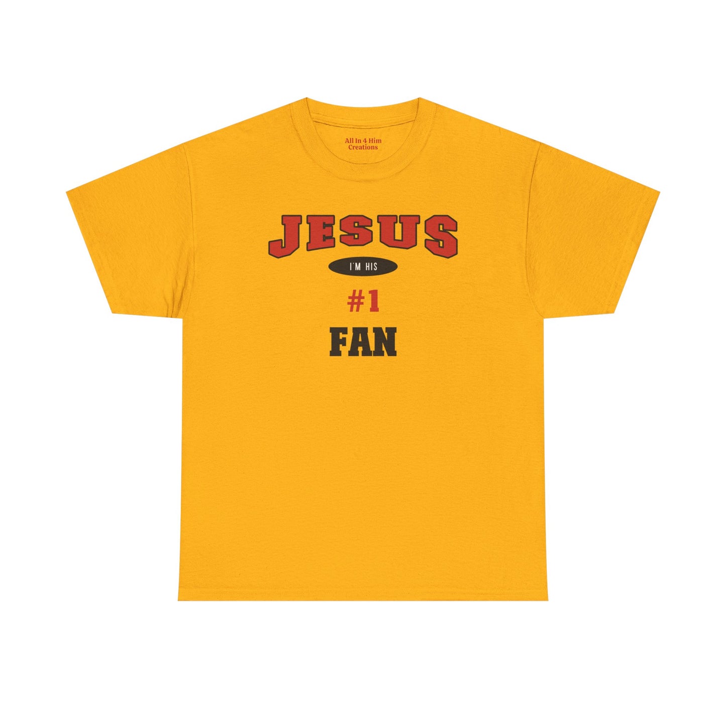 Jesus #1 Fan Tee, Unisex Heavy Cotton Shirt, Faith-Based Apparel, Religious Gift, Church Event Wear, Christian Tees