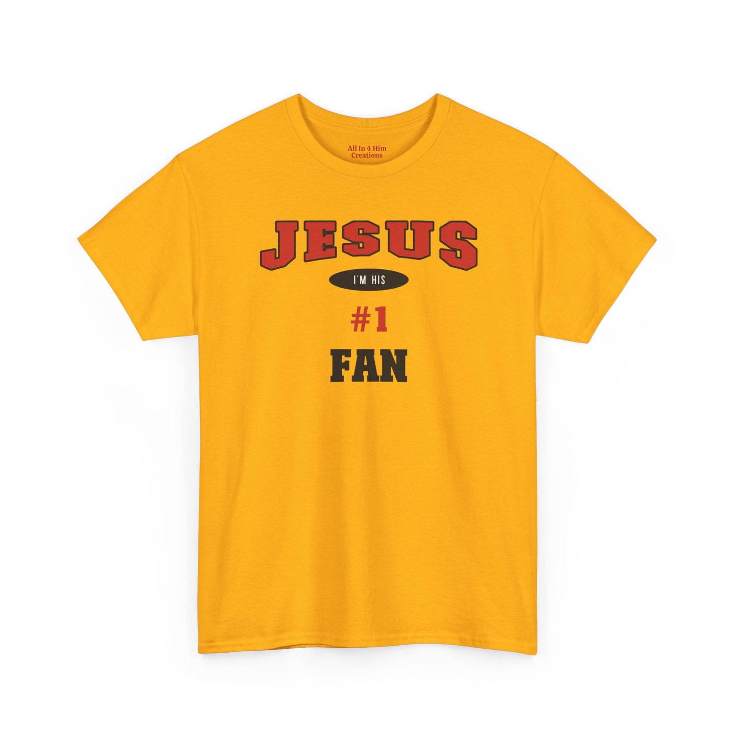 Jesus #1 Fan Tee, Unisex Heavy Cotton Shirt, Faith-Based Apparel, Religious Gift, Church Event Wear, Christian Tees