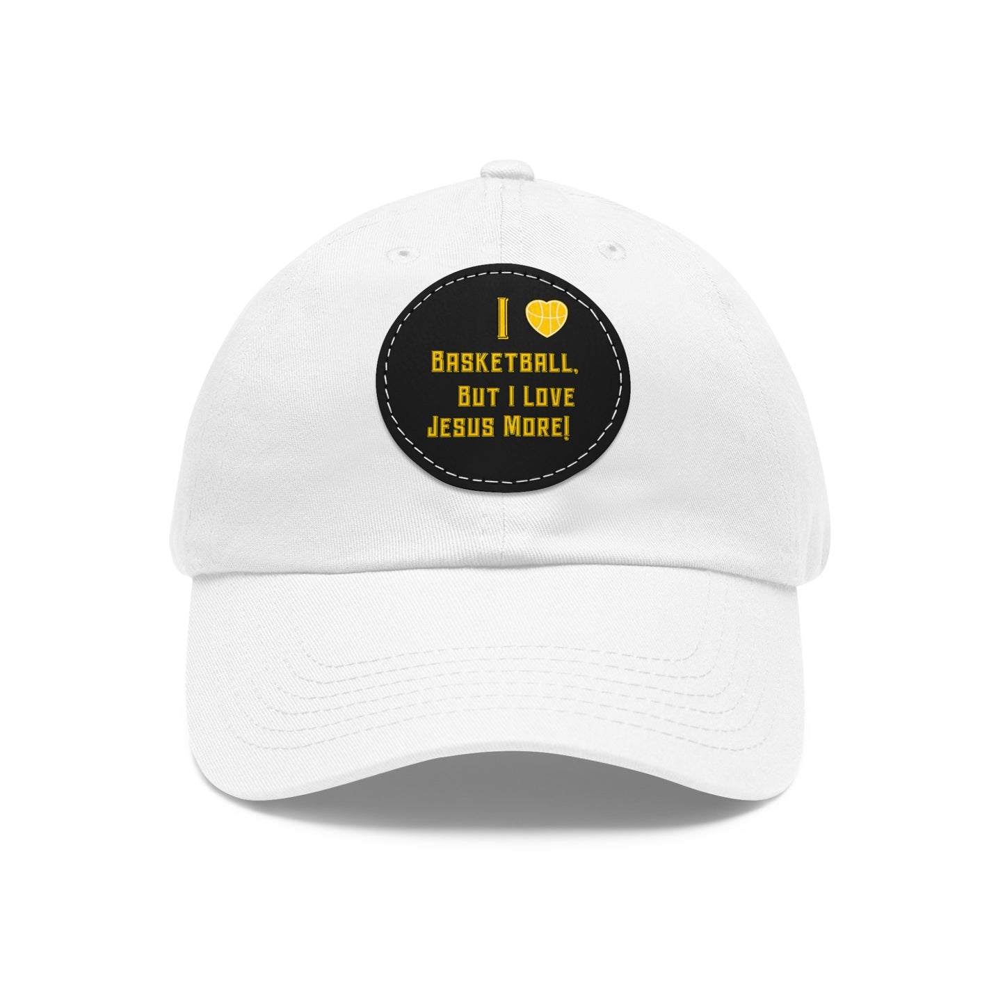 Dad Hat with Leather Patch (Round)