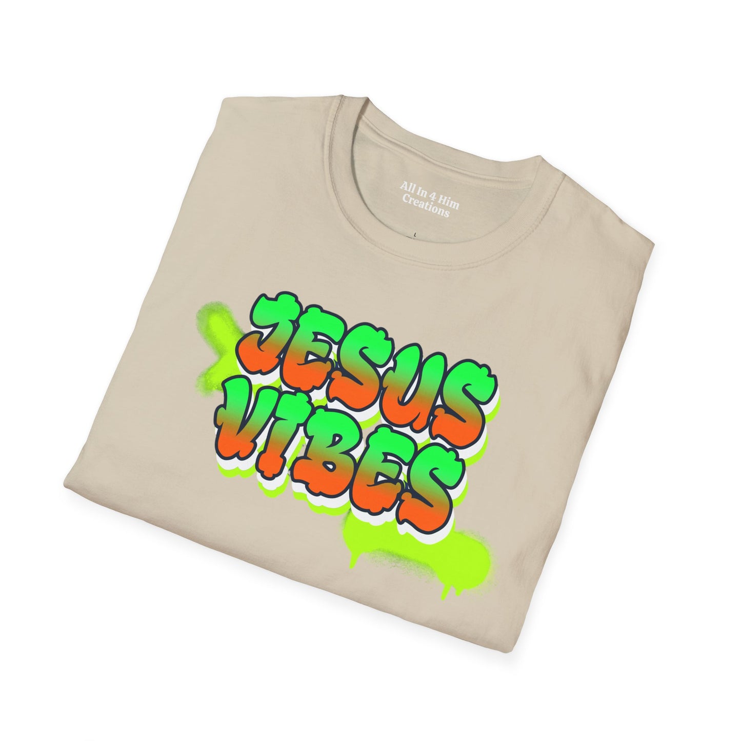 Jesus Vibes Unisex Softstyle T-Shirt, Inspirational Tee, Casual Wear, Faith-Based Apparel, Christian Gift, Streetwear