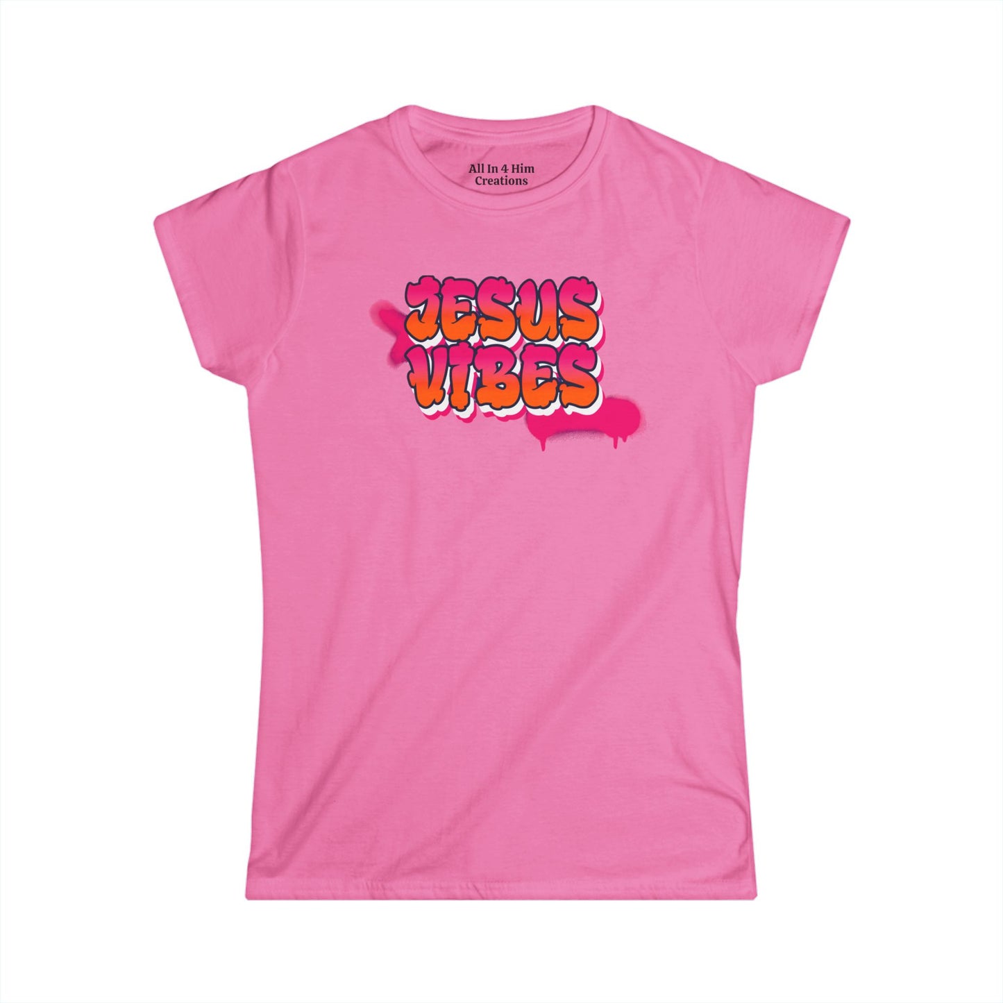 Jesus Vibes Women's Softstyle Tee, Casual T-Shirt, Faith-Based Apparel, Christian Gift, Trendy Religious Top