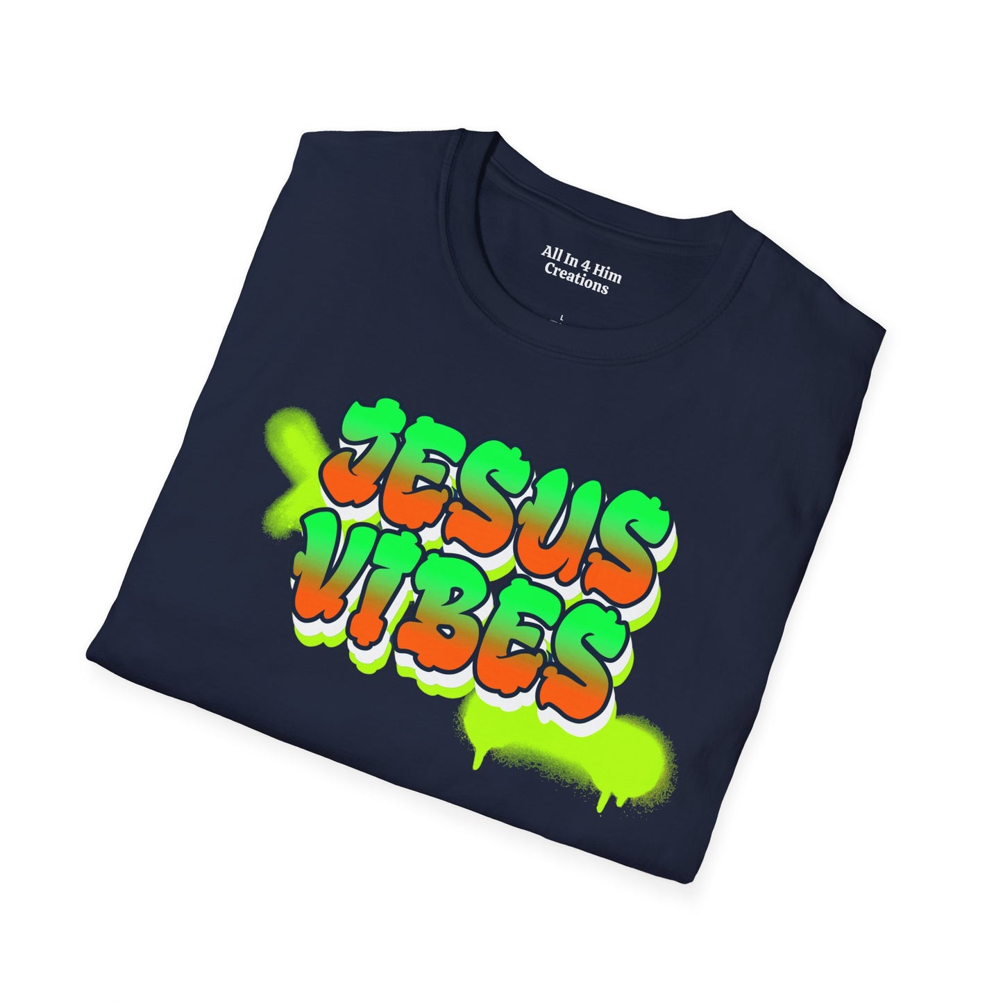 Jesus Vibes Unisex Softstyle T-Shirt, Inspirational Tee, Casual Wear, Faith-Based Apparel, Christian Gift, Streetwear