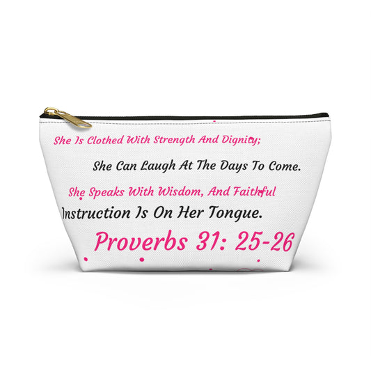 Inspirational Accessory Pouch with Proverbs 31 Quote
