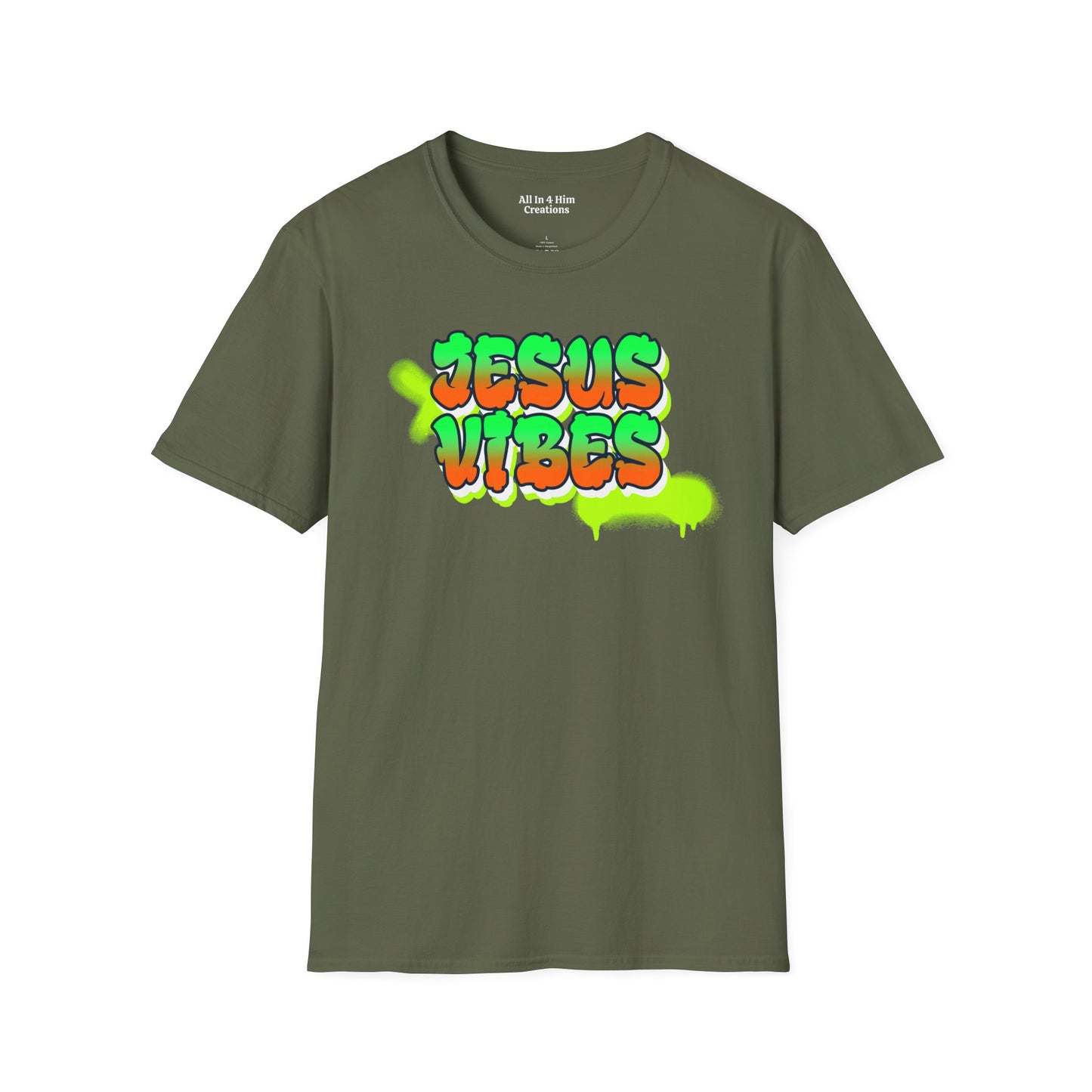 Jesus Vibes Unisex Softstyle T-Shirt, Inspirational Tee, Casual Wear, Faith-Based Apparel, Christian Gift, Streetwear