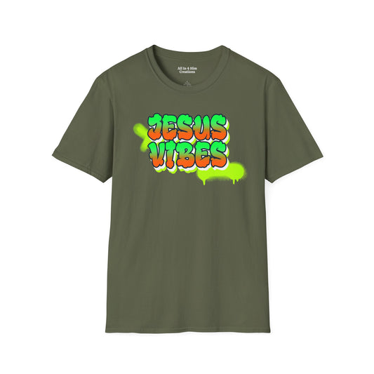 Jesus Vibes Unisex Softstyle T-Shirt, Inspirational Tee, Casual Wear, Faith-Based Apparel, Christian Gift, Streetwear
