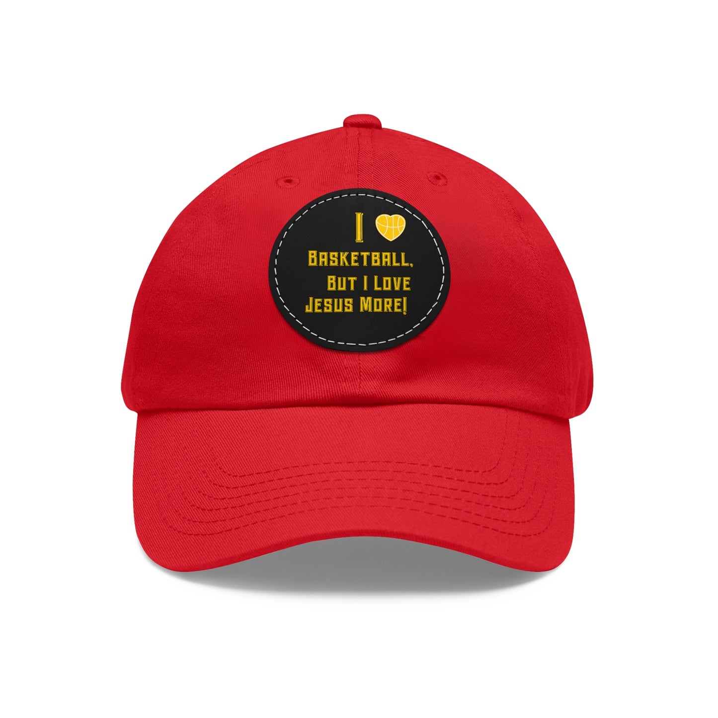 Dad Hat with Leather Patch (Round)