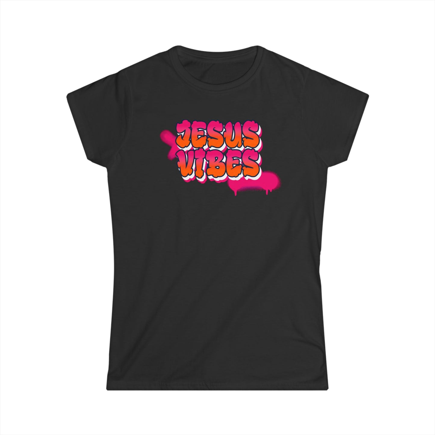 Jesus Vibes Women's Softstyle Tee, Casual T-Shirt, Faith-Based Apparel, Christian Gift, Trendy Religious Top